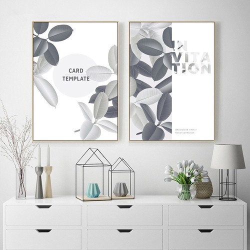 Abstract Plants Canvas Painting Nordic Style