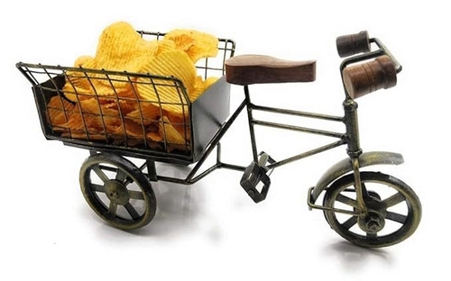 Metal Rickshaw Shape Platter Trolley for Kitchen/Dinning Table Serving