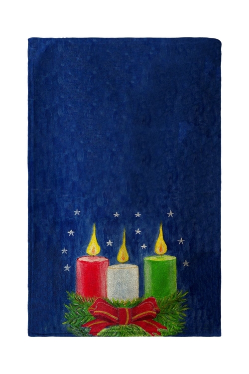 Betsy Drake BT255 30 x 50 in. Christmas Candles Beach Towel