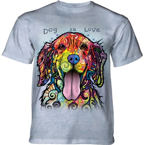 The Mountain 10417703815 Blue Dog is Love Adult Classic Tee - 3XL