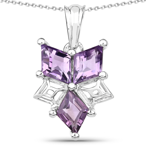 4.95 Carat Genuine Amethyst .925 Sterling Silver Pendant