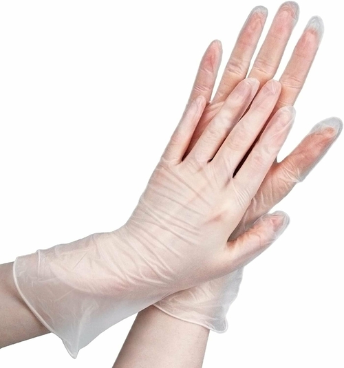 Disposable Vinyl Synthetic Pack of 1000 Gloves, Large. Clear