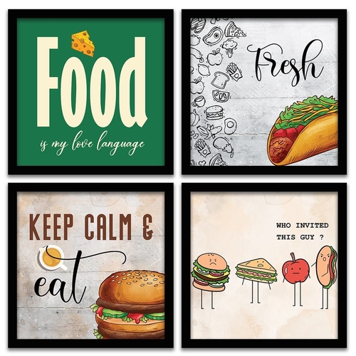 Food Framed Wall Posters for Cafe and Restaurant Food Court - Wall