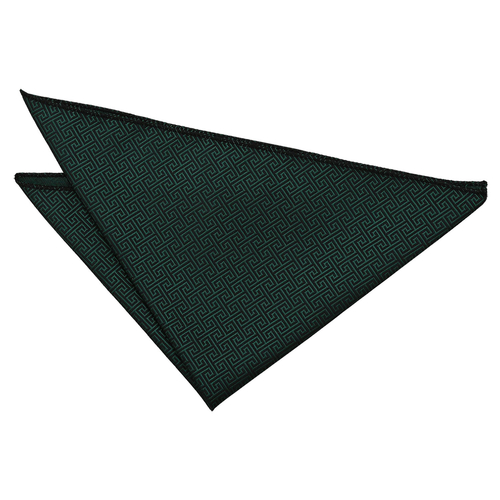 Greek Key Handkerchief - Dark Green