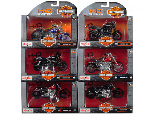 Harley Davidson Motorcycle 6 piece Set Series 35 1/18 Diecast