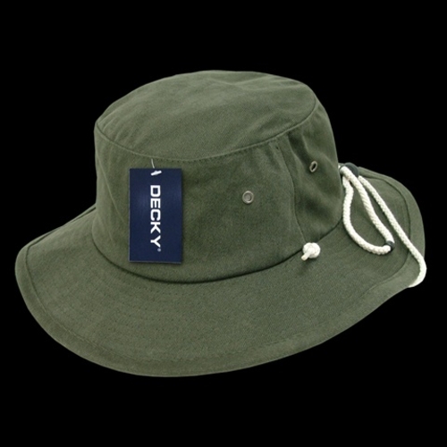 Decky 510-PL-OLV-06 Aussie Hat Plain, Olive - Small & Medium