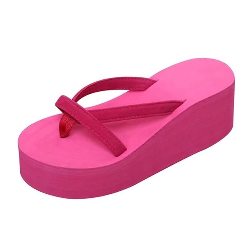 Women's Wedges High Flip-Flop  (Size-UK-6) (Color-PINK)