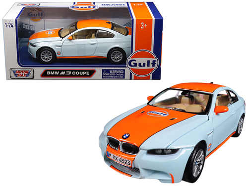 BMW M3 Coupe with \Gulf\" Livery Light Blue with Orange Stripe 1/24