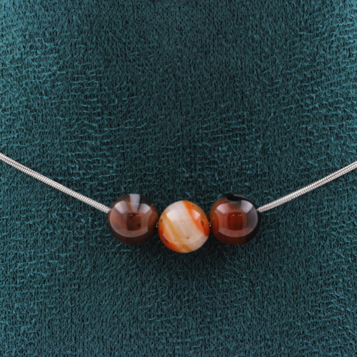 Dream Agate 3 beads 8 mm necklace.