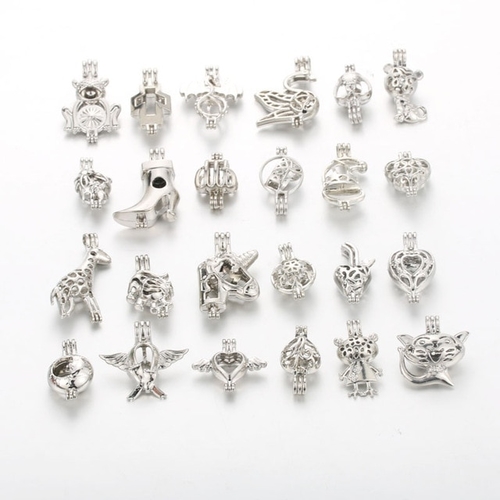 10PCS/Lot Mixed Pearl Cage Locket Necklaces Aroma