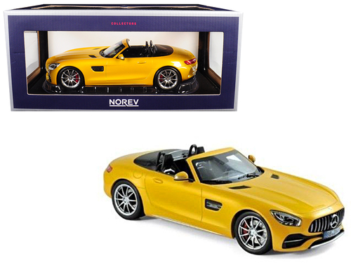 2017 Mercedes AMG GT C Roadster Yellow Metallic 1/18 Diecast Model Car