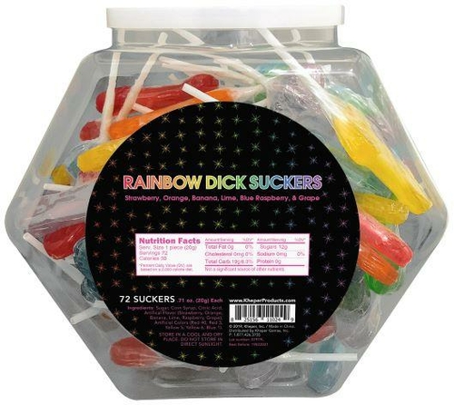 Rainbow Dick Suckers - 72 Pack