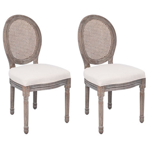 Dining Chairs 6 pcs Cream Fabric