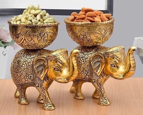 Golden Elephant Oxidized Metal Gold PACK OF 2 GOLDEN