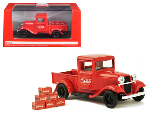1934 Ford Model A Pickup Truck Red with 6 Bottle Cartons \Coca-Cola\"