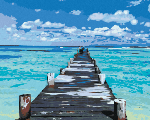 Paint by Numbers - PIER ON A TURQUOISE SEA