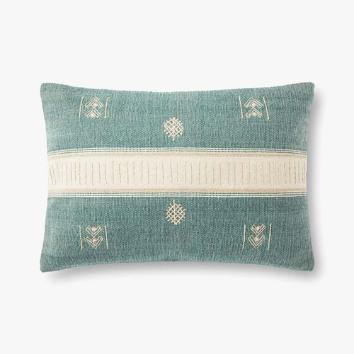 Loloi Rugs DSETP0931GRNAPI15 16 x 26 in. Green & Natural Pillow