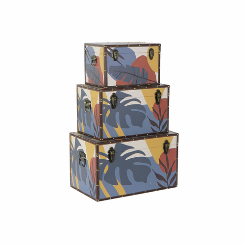 Chest DKD Home Decor Canvas Tropical MDF Wood (59.5 x 35.5 x 35.5 cm)