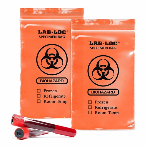 Pack of 1000 Specimen Transfer Bags, Red Opaque 6 x 9 Zipper Bags. 3