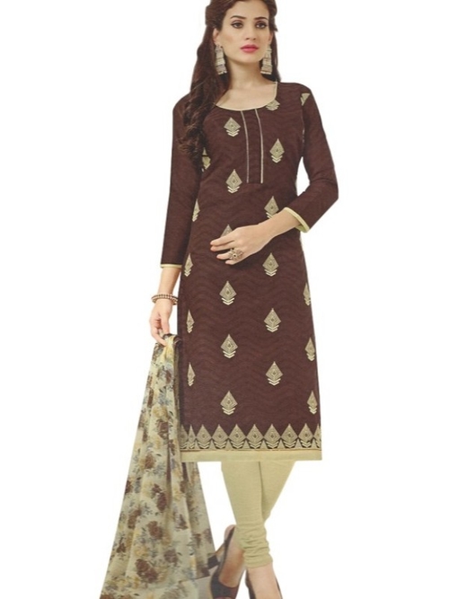 Embroidered Jacquard Cotton Unstitched Dress