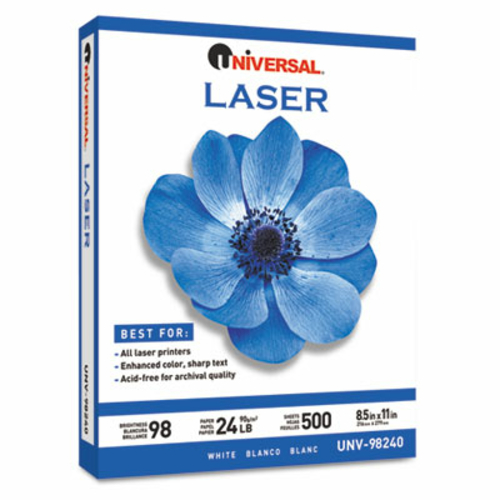 Universal 98240 Laser Paper- 98 Brightness- 24lb- 8-1/2 x 11- White- 5