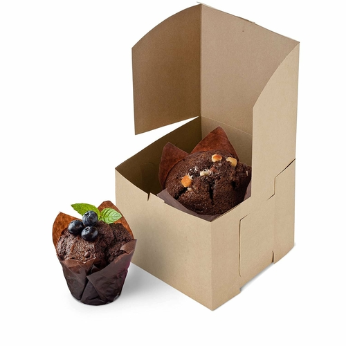 1250 pack Natural Kraft Cake & Pie Boxes 5.5 x 5.5 x 4 Paperboard