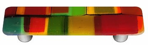 Hot Knobs HK8003-PA Artist Mosaic Autumn Rectangle Glass Cabinet Pull 