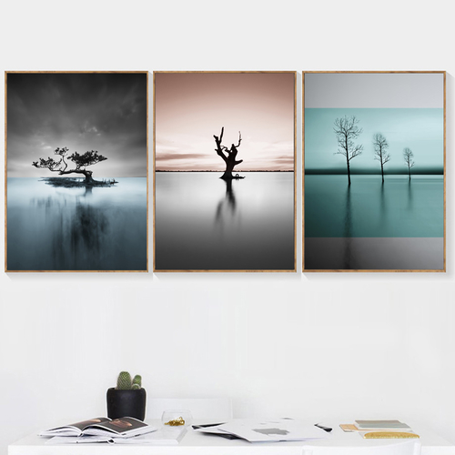 Reflection Tree Landscape Wall Art Canvas