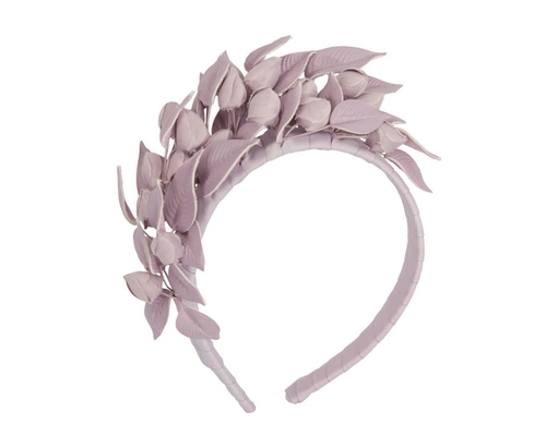 Lilac sculptured leather flower headband fascinator