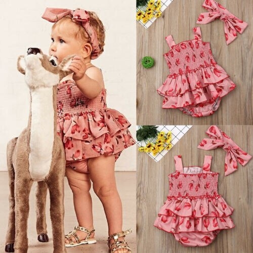 Summer Newborn Infant Baby Girl Floral Clothes