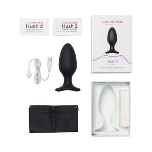 Lovense Hush 2 Bluetooth Remote-Controlled Vibrating Butt Plug L 2.25