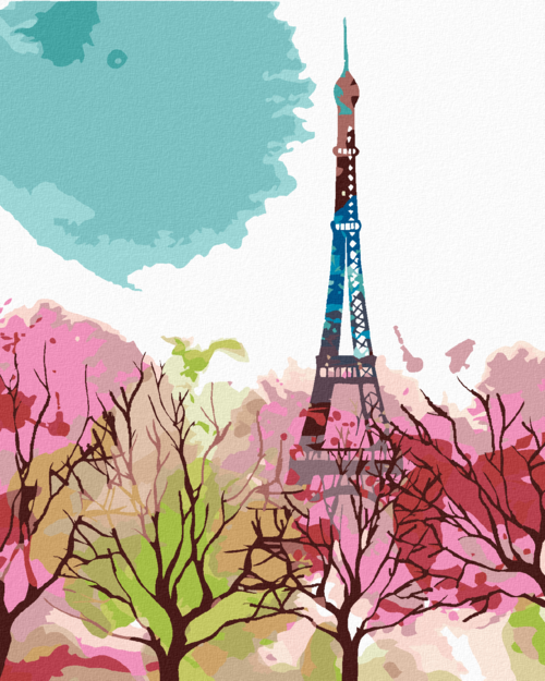 Paint by Numbers - ABSTRACT EIFFEL TOWER AND TREES