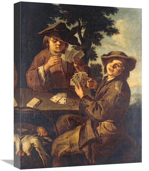 Global Gallery GCS-266344-22-142 22 in. Two Peasant Boys Playing Cards