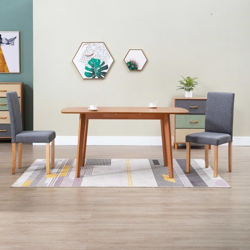 Dining Chairs 6 pcs Light Gray Fabric