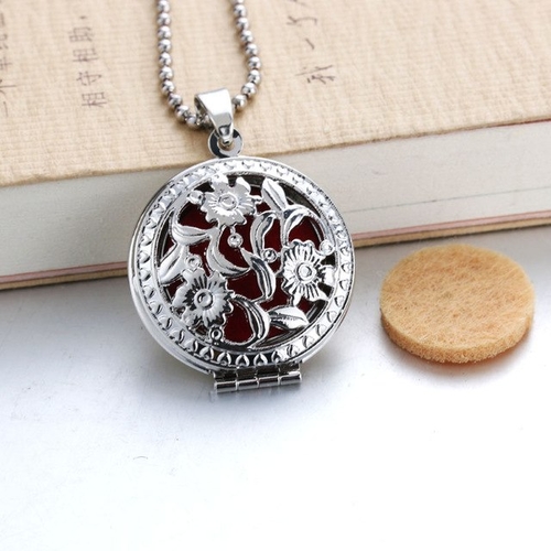 Flowers Aroma Diffuser Necklace Open Lockets