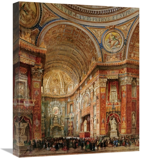 Global Gallery GCS-266388-22-142 22 in. St. Peters Basilica, Rome 