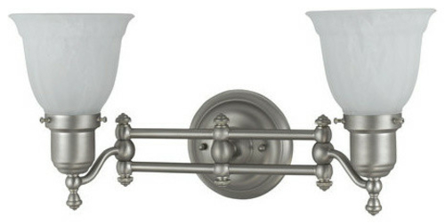 Cal Lighting LA-192-S-BRS 2 Light Bath Vanity - Brushed Steel