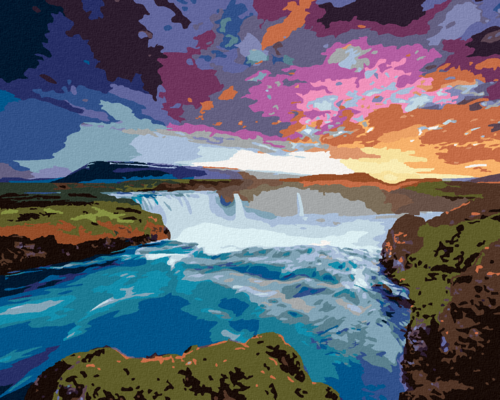 Paint by Numbers - VIEW OF THE GODAFOSS CASCADE