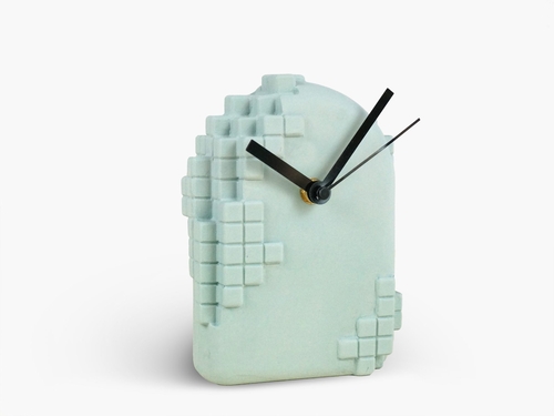 Pixel Desk Clock - Cool Grey