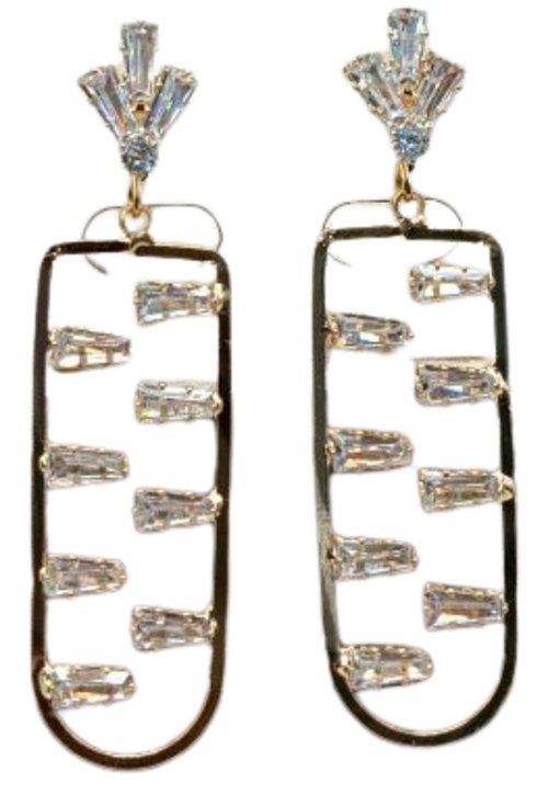 Women Stone-Studded Drop Earrings