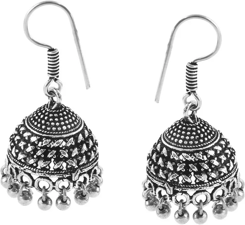 Oxidised Silver plated Hook Drop jhumka Jhumki bollywood Trending