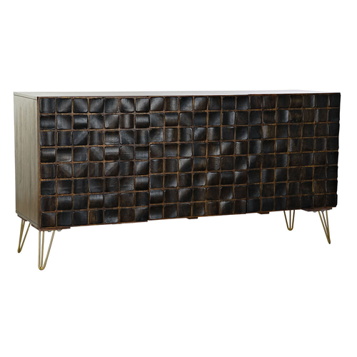 Sideboard DKD Home Decor Golden Dark brown Metal Mango wood 160 x 45 x