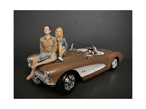 Seated Couple Release III, 2 piece Figurine Set for 1/24 Scale Models