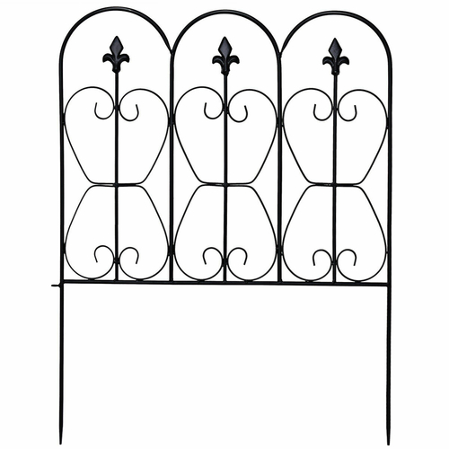 5 Panels Steel Decorative Garden Fence Inter-lockable