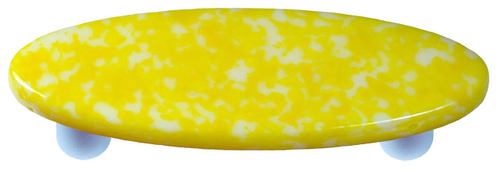 Hot Knobs HK8061-POA Granite Sunflower Yellow & White Oval Glass Cabin