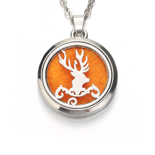 Silver elk antlers Aroma Diffuser Necklace Perfume