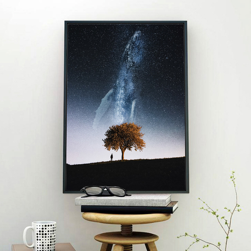 Colorful Boy Wall Art Canvas Painting Galaxy Whale