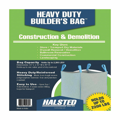 Halsted 5007050 2200 lbs Plastic Construction & Demolition Bag, Wh