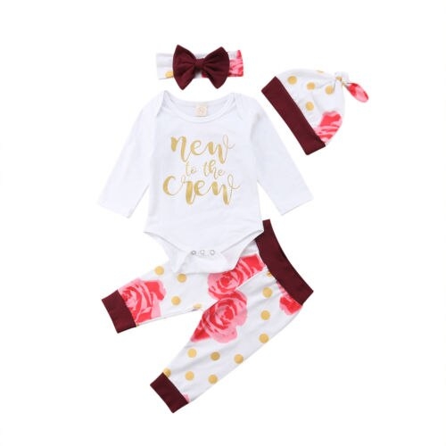 Brand New Autumn Cute 4Pcs Newborn Baby Girls