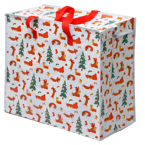 Fun Practical Laundry & Storage Bag - Christmas Dachshund